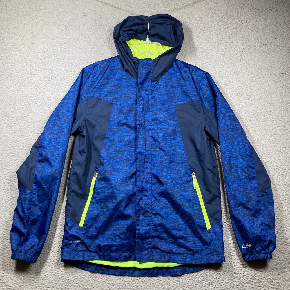 Champion Track Jacket Womens XL Blue Full‎ Zip Hooded Lightweight FLAW